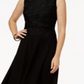 Vestido feminino Charter Club com ajuste evasê e renda, preto, tamanho G
