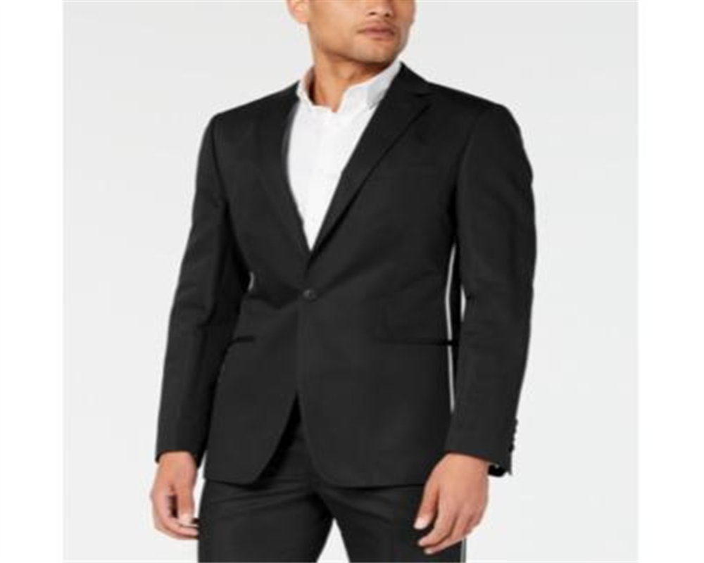 Jaqueta Calvin Klein Masculina Slim Fit com Acabamento em Tubulação Preta Tamanho 46R