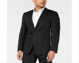 Jaqueta Calvin Klein Masculina Slim Fit com Acabamento em Tubulação Preta Tamanho 46R