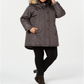 Parka Madden Girl Plus com capuz e acabamento em pele sintética, cinza, tamanho 3XL