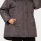 Parka Madden Girl Plus com capuz e acabamento em pele sintética, cinza, tamanho 3XL