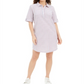 Vestido-camisa feminino Karen Scott Seersucker rosa tamanho pequeno