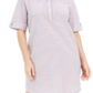 Vestido-camisa feminino Karen Scott Seersucker rosa tamanho pequeno