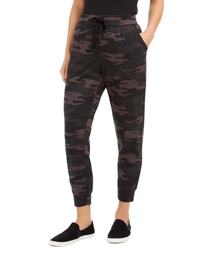 Calça de moletom feminina com estampa camuflada Style &amp; Co, cinza, tamanho GG