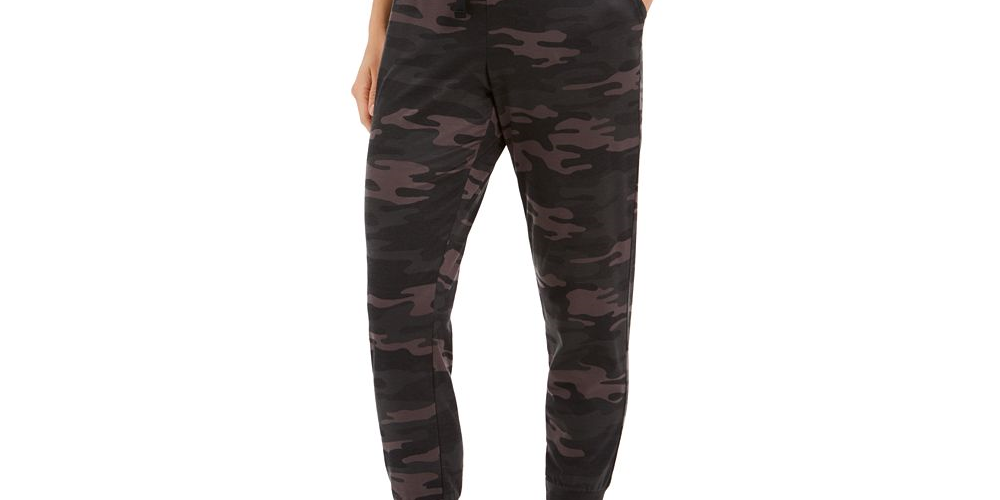 Calça de moletom feminina com estampa camuflada Style &amp; Co, cinza, tamanho GG