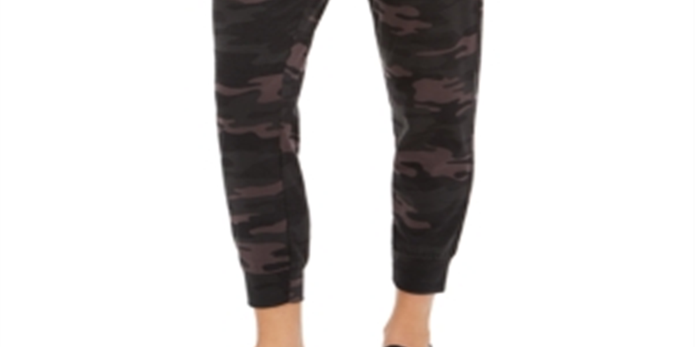 Calça de moletom feminina com estampa camuflada Style &amp; Co, cinza, tamanho GG