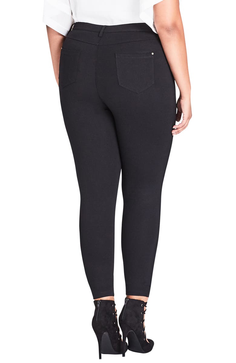Calça skinny feminina City Chic Utilitária, preta, tamanho XL