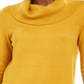 Suéter feminino com gola alta e capuz JM Collection, amarelo, tamanho pequeno