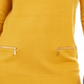 Suéter feminino com gola alta e capuz JM Collection, amarelo, tamanho pequeno