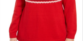 Suéter estampado feminino Calvin Klein Plus Fair Isle vermelho tamanho 4X