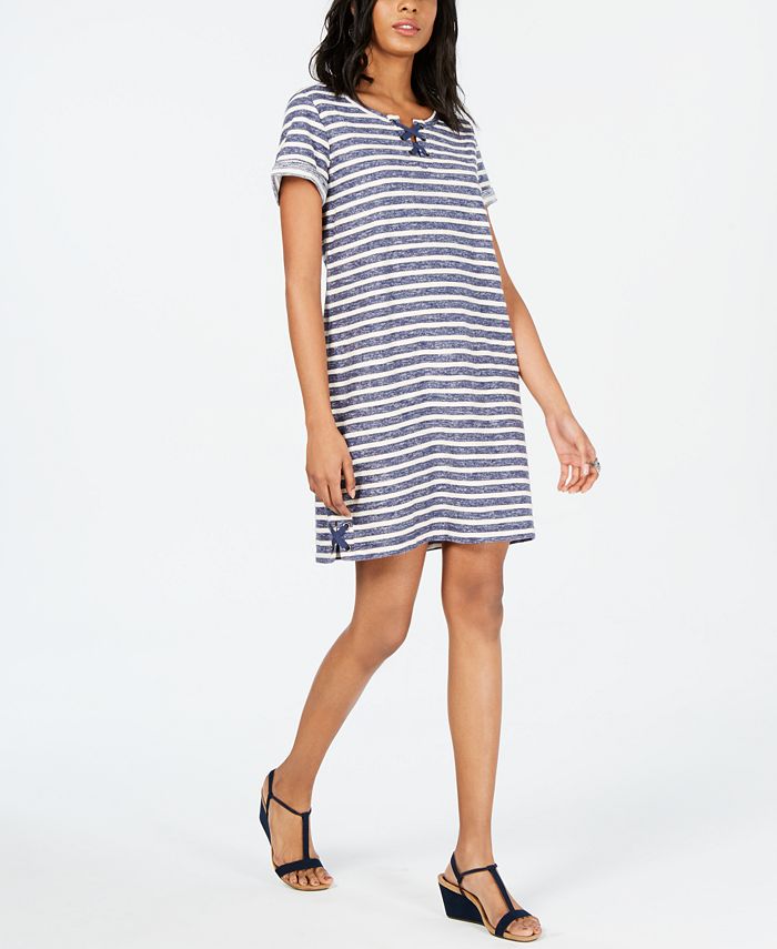 Vestido estilo camiseta feminino com cadarço azul tamanho extragrande