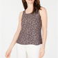 Blusa feminina Anne Klein sem mangas com bolinhas, cinza, tamanho X-G