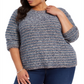 Suéter Feminino de Chenille Metálico com Fios, Azul, Tamanho 4X, Estilo &amp; Co
