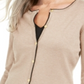 Cardigan feminino Karen Scott com gola redonda, marrom, tamanho XS