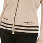 Cardigan feminino Karen Scott com gola redonda, marrom, tamanho XS