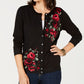 Karen Scott Cardigan Feminino Estampado Floral Preto Tamanho Pequeno P/M