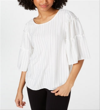 Blusa feminina Alfani com manga sino, branca, tamanho X-G