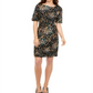 Vestido tubinho estampado feminino Alfani, preto, tamanho 16