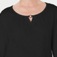 Karen Scott Blusa feminina manga três quartos preta tamanho XX-G