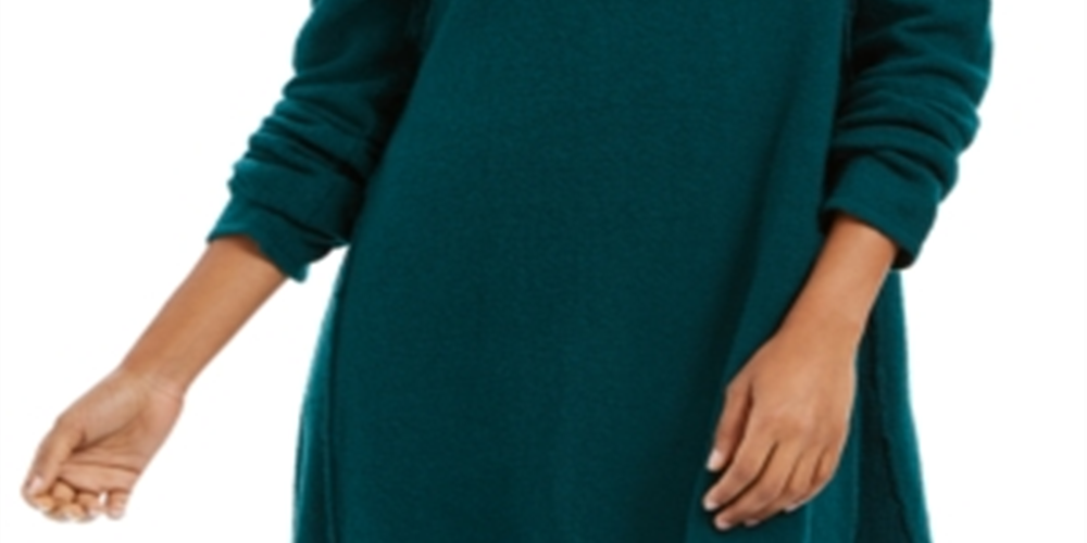 Suéter túnica feminino com costura exposta e gola simulada, verde, tamanho extragrande, estilo &amp; co