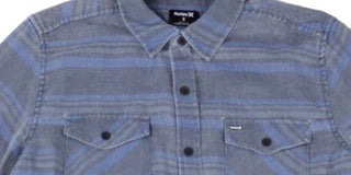 Camisa Hurley Masculina Manga Longa Darian Stripe Azul Tamanho XXL