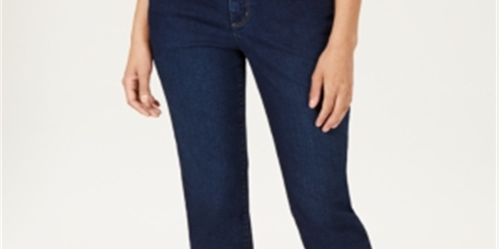 Calça jeans feminina Charter Club Tummy Control Bristol Capri - Azul, tamanho 10