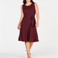 Vestido feminino Charter Club com cinto MIDI vermelho tamanho pequeno P/M