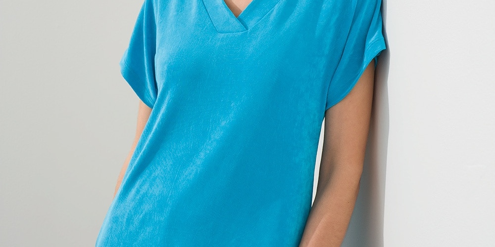 Blusa feminina Chico's Wrinkle-Free Travelers Classic com manga curta, tamanho P, cor ágata