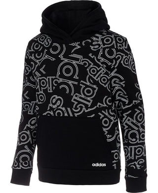 Moletom com capuz Adidas para meninos - Preto, tamanho grande e pequeno