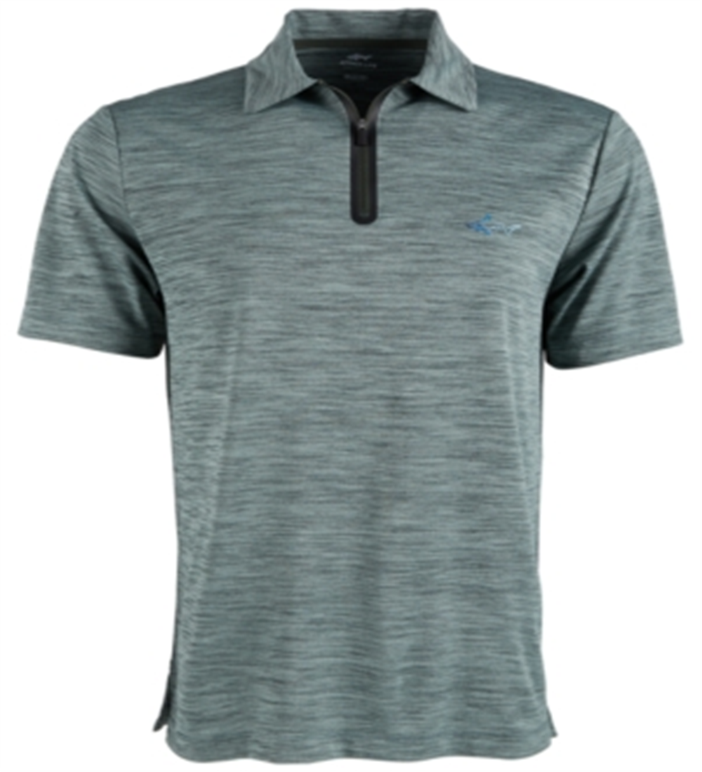 Camisa polo masculina Attack Life by Greg Norman com zíper de um quarto, verde, tamanho grande