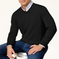 Suéter masculino Club Room de mistura de lã merino com decote em V, preto, tamanho 3XLRG