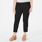Calça feminina estilo &amp; co com bolso inclinado e ajuste no tornozelo, preta, tamanho extrapequeno