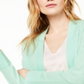 Cardigan de cashmere feminino Charter Club com frente aberta, verde, tamanho M