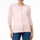Karen Scott Cardigan Feminino Gola Redonda Rosa Tamanho Pequeno Pequeno