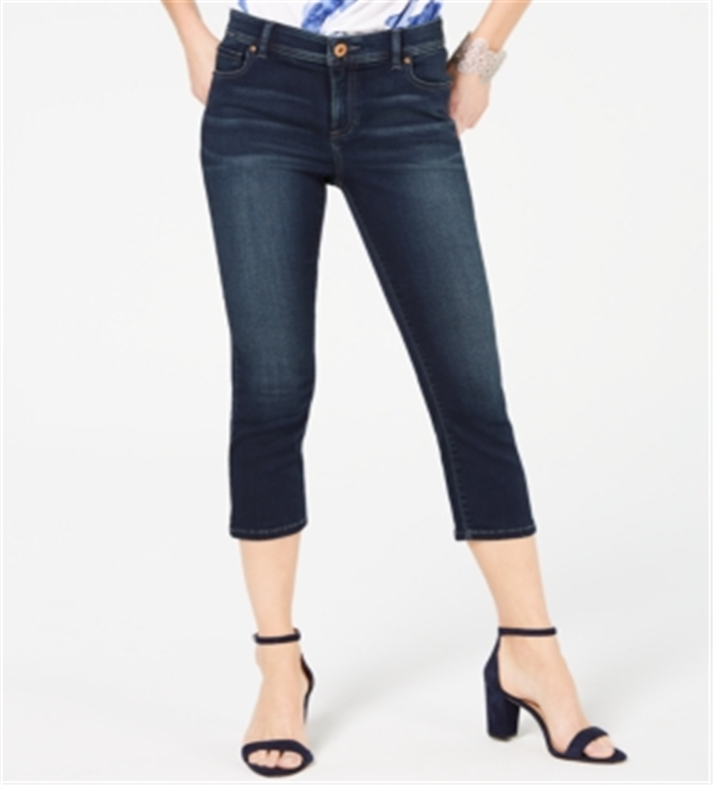 Calça jeans feminina Finity Stretch Cropped da INC International Concepts, azul, tamanho 10
