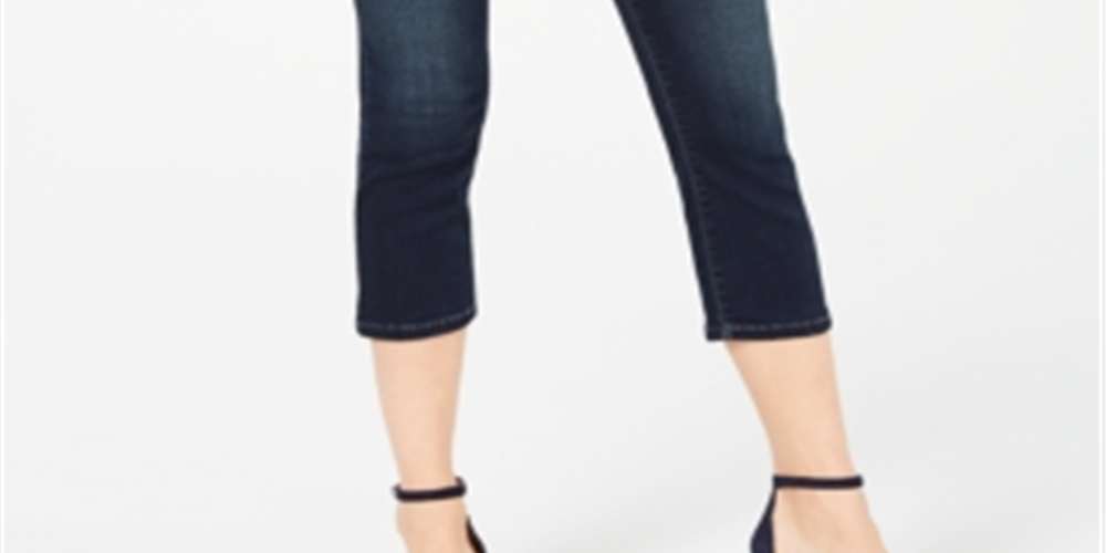 Calça jeans feminina Finity Stretch Cropped da INC International Concepts, azul, tamanho 10