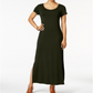Vestido longo feminino de manga curta Style &amp; Co, verde, tamanho M