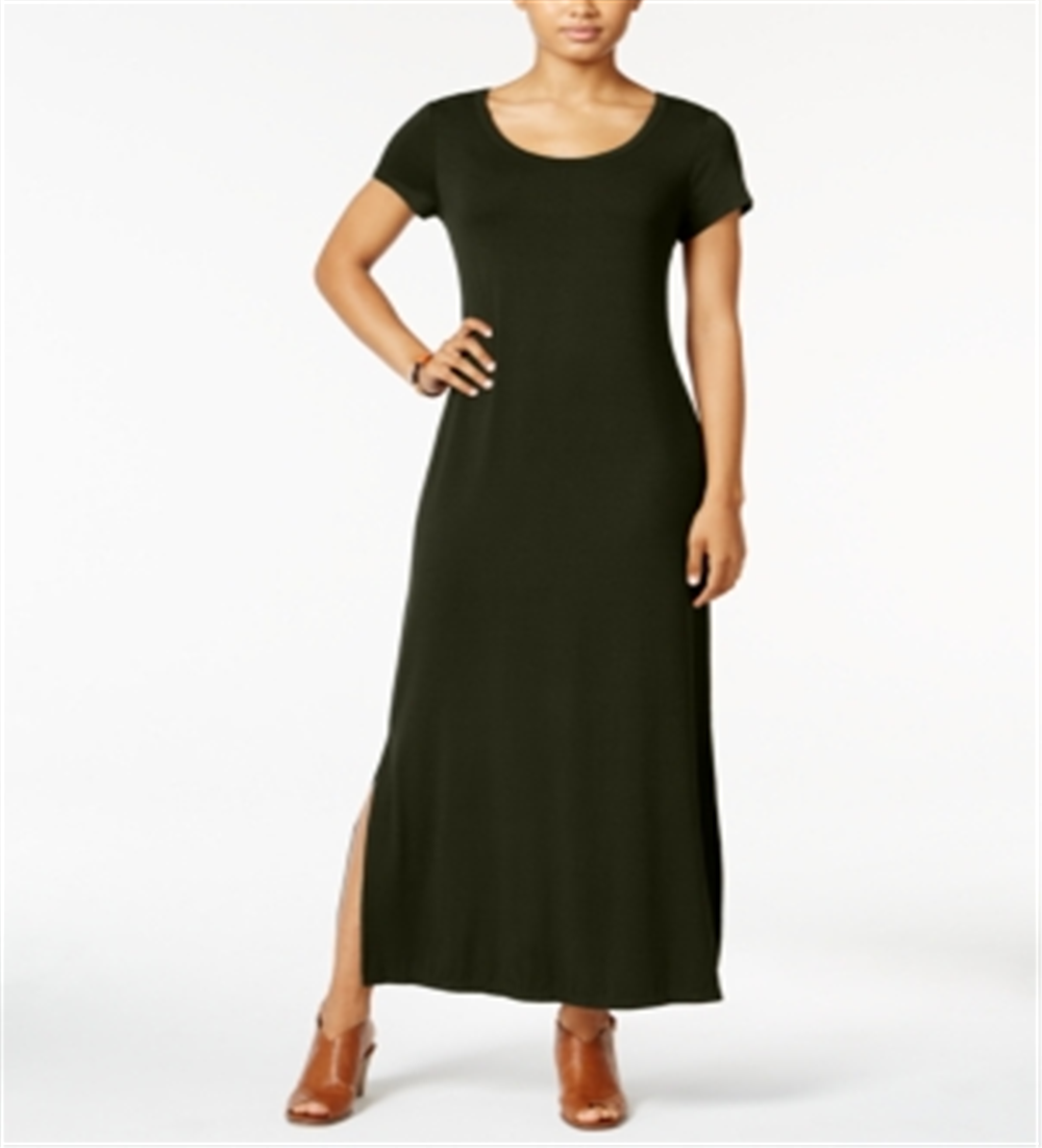 Vestido longo feminino de manga curta Style &amp; Co, verde, tamanho M
