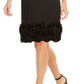Vestido Donna Ricco Feminino com Babados e Cetim Elástico, Preto, Tamanho 12
