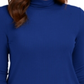 Blusa feminina Charter Club com gola alta canelada mesclada, azul, tamanho X-S