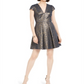 Vestido feminino Vince Camuto com corte justo e flare em jacquard metálico, azul, tamanho 2