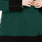 Suéter longo feminino Alfani Plus Colorblock verde tamanho 1X