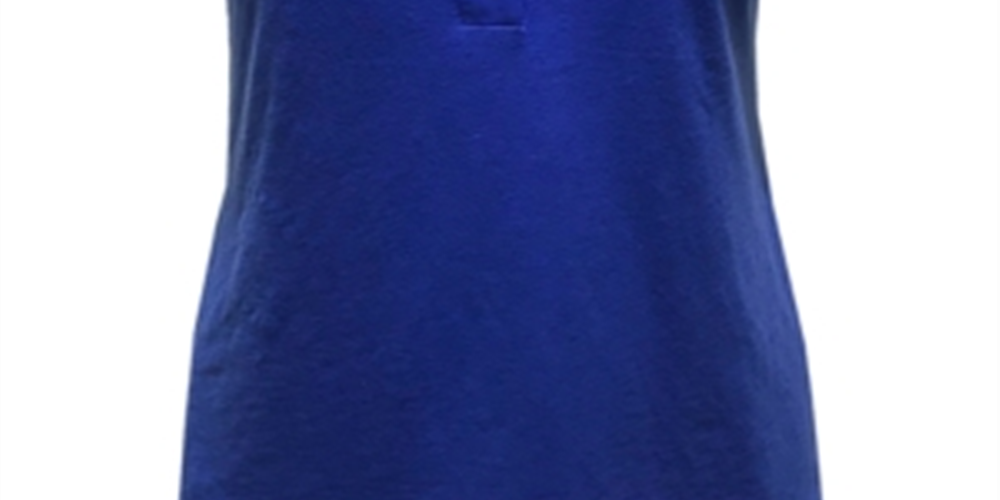 Blusa feminina JM Collection com botões mistos, azul, tamanho grande