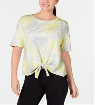 Camiseta Calvin Klein Performance Feminina Amarrada na Frente, Branca, Tamanho XS