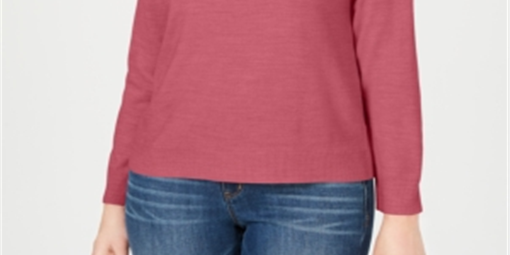 Karen Scott Suéter Feminino Gola Falsa Rosa Tamanho Pequeno G