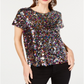 Camiseta feminina com lantejoulas da INC International Concepts, preta, tamanho grande