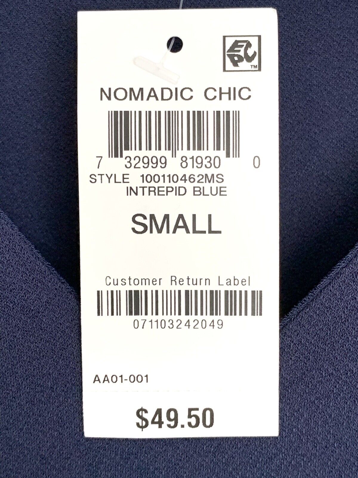 JM Collection Blusa feminina com manga bufante e decote em V, azul, tamanho pequeno