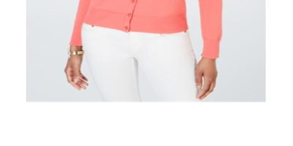 Cardigan feminino com apliques florais Charter Club rosa tamanho extragrande