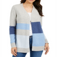 Cardigan listrado feminino Charter Club azul tamanho pequeno extragrande