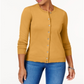 Karen Scott Cardigan Feminino Gola Redonda Amarelo Tamanho P